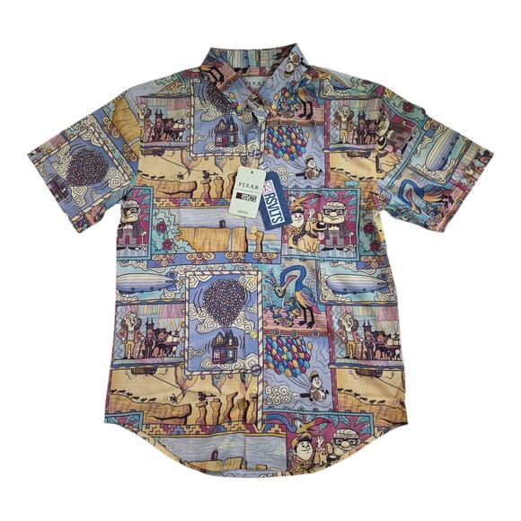 RSVLTS Disney Pixar Up "Paradise Found"KUNUFLEX Short Sleeve Shirt Men SZ S - Picture 1 of 6